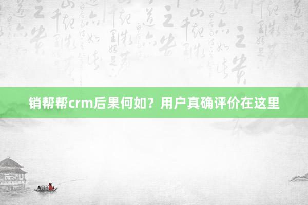 销帮帮crm后果何如？用户真确评价在这里